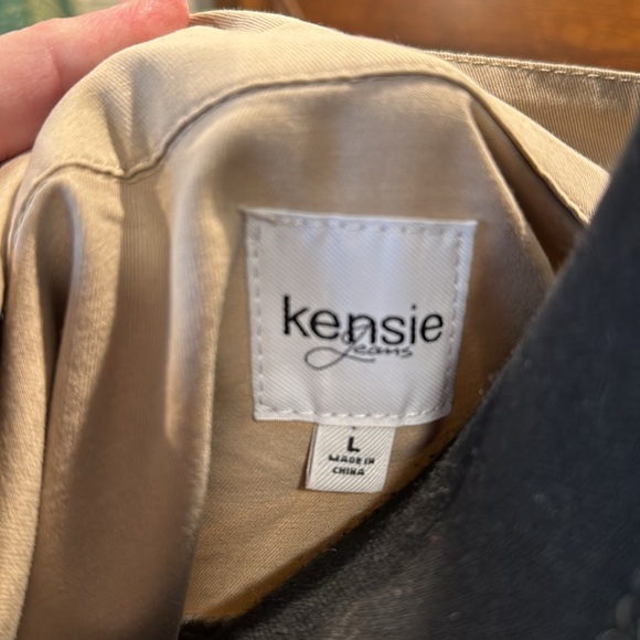 Awesome Kenzie Jeans Cream Colored Zip Fromt Denim Jacket Size Large - Picture 8 of 8